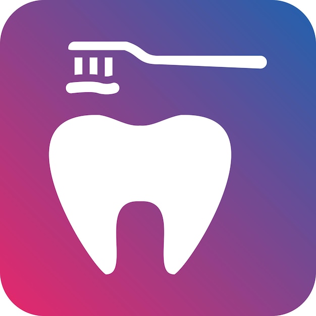 Vector a tooth with a toothbrush on it and a blue and pink background