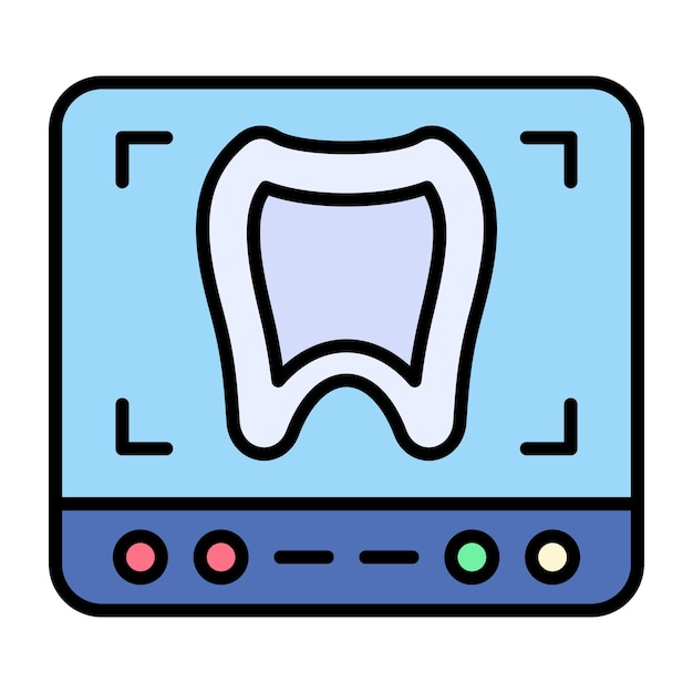 Vector tooth xray flat illustration