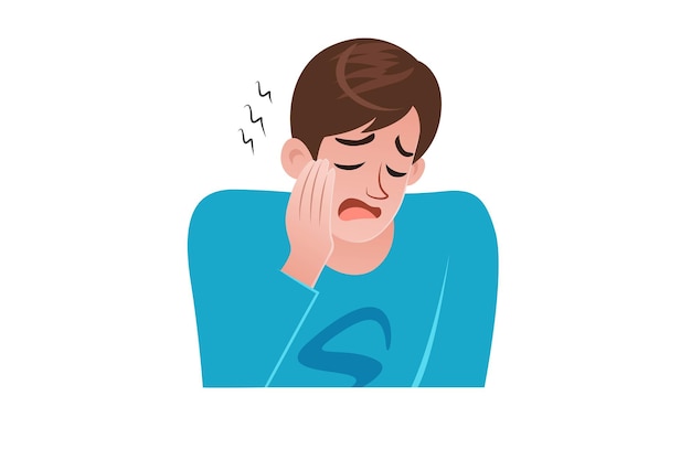 toothache man vector illustration