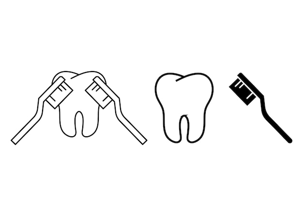 Vettore il modello di progettazione dell'icona dello spazzolino da denti è un'illustrazione isolata