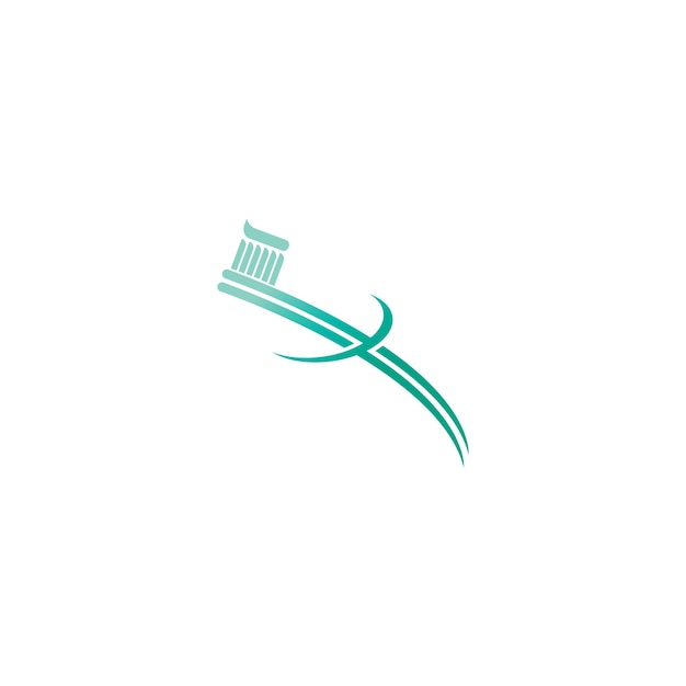 Vector toothbrush icon logo design template illustration