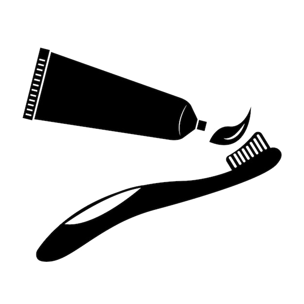 Modello di disegno vettoriale del logo dell'icona dello spazzolino da denti