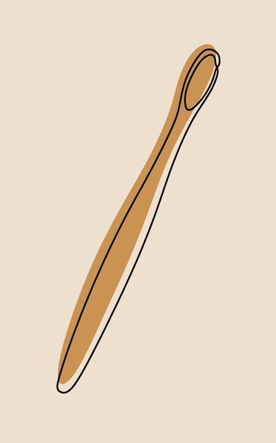 Vector toothbrush oneline continuous line art