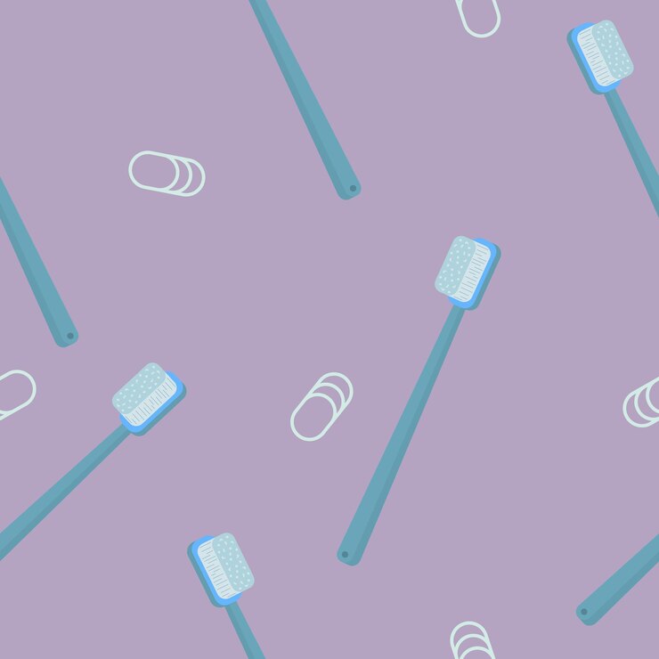 Vector toothbrush pattern in realistic style dental equipment colorful vector illustration isolated