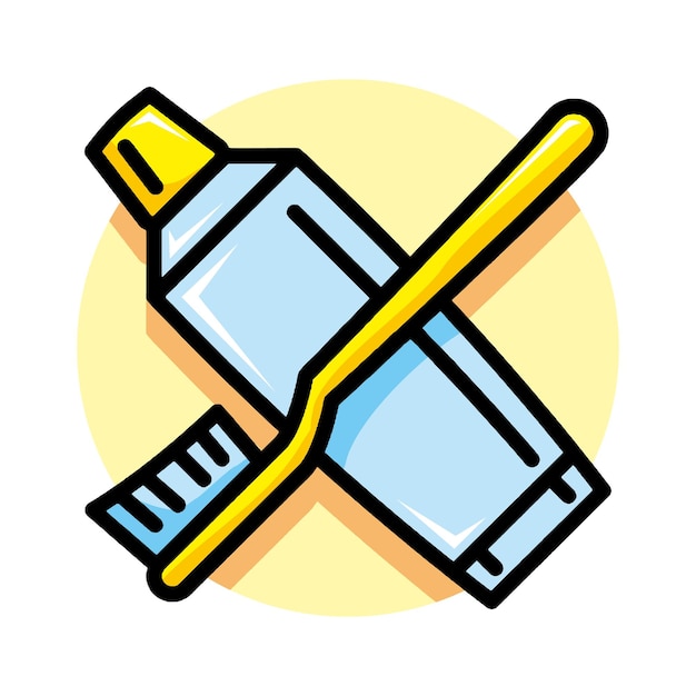 Toothbrush and toothpaste icon