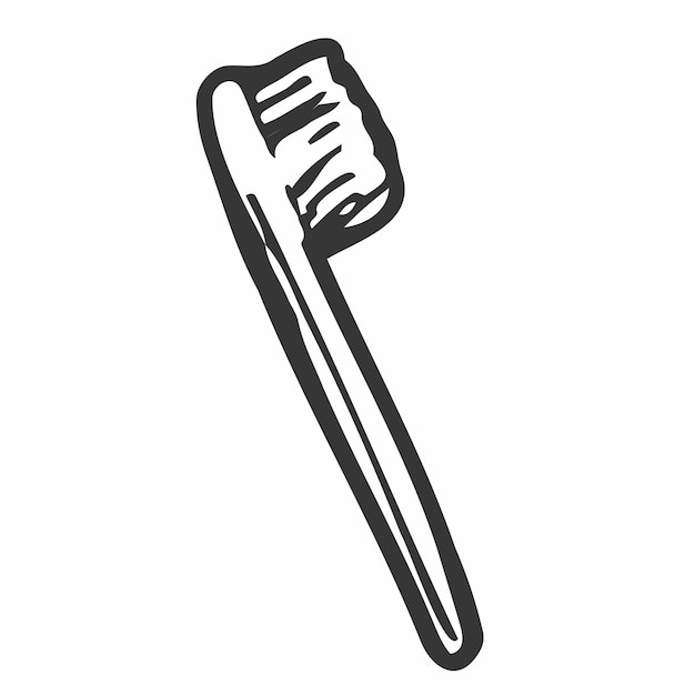 Toothbrush with paste Vector drawing toothbrush vector sketch illustration