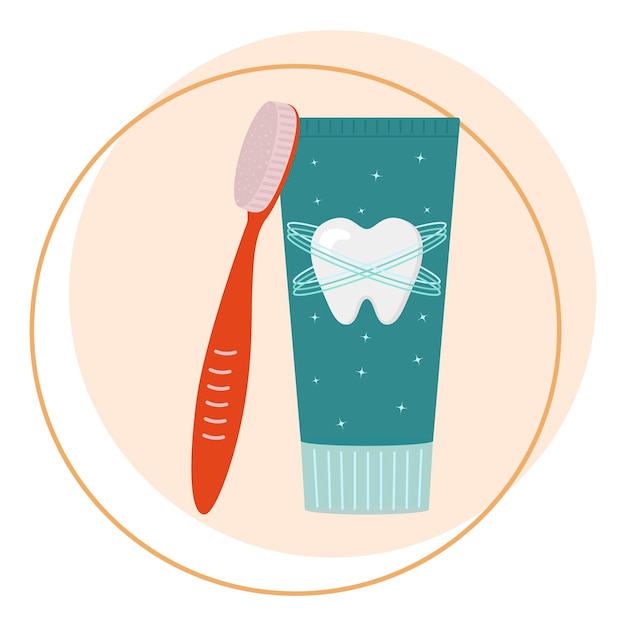 白い背景で隔離の歯磨き粉と歯ブラシ。歯科用ツール。