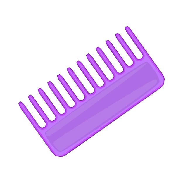 Vector toothed comb icon in cartoon style isolated on white background accessory symbol