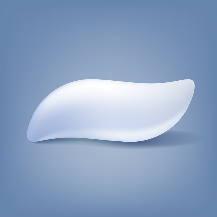 Toothpaste blot blob   illustration. White color.