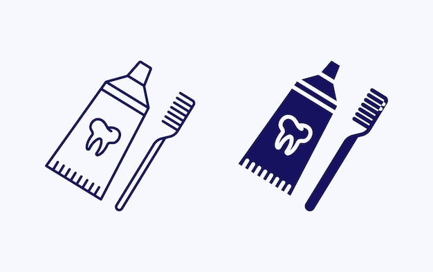 Toothpaste and brush illustration icon