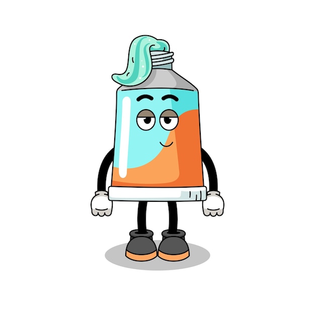 Toothpaste cartoon couple with shy pose