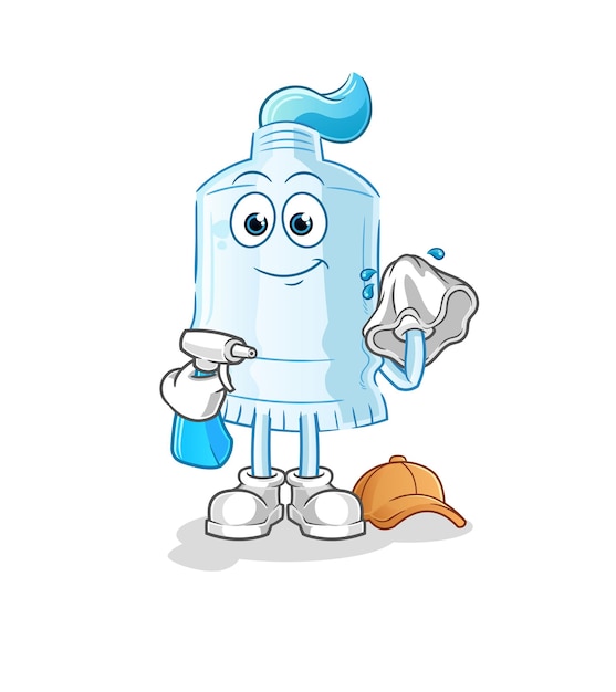 toothpaste cleaner vector cartoon character