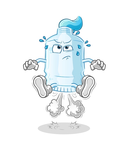 Toothpaste fart jumping illustration. character vector