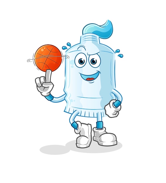 Toothpaste playing basket ball mascot cartoon vector