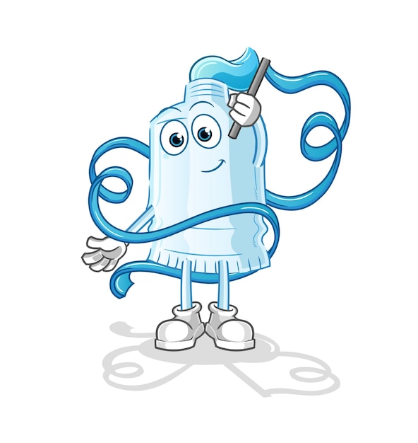 Toothpaste Rhythmic Gymnastics mascot cartoon vector