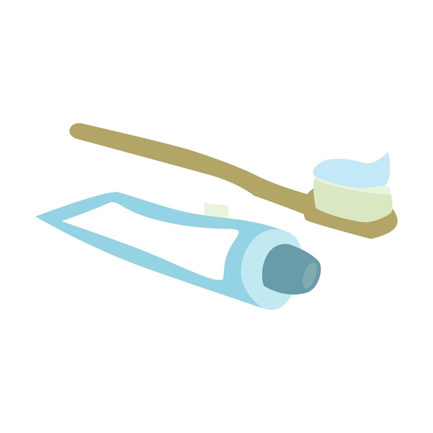 Toothpaste and toothbrushes in soft pastel colors vector illustration