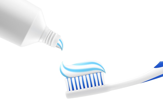 Зубная паста с пустым макетом тюбика стоматологическая помощь отбеливающая чистка и ортодонтическое здравоохранение реалистичная трехмерная векторная иллюстрация