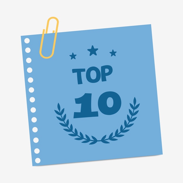 Top 10 banner Flat vector illustratie op witte achtergrond