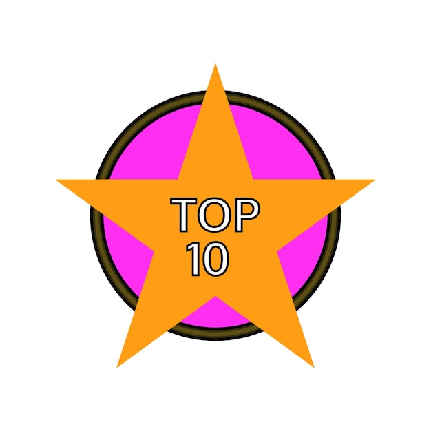 Vector top 10 logo-ontwerp vectorgrafische illustratie