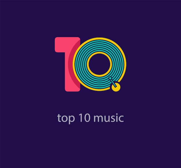 Top 10 music logos unique colors creative music record shape logo template vector