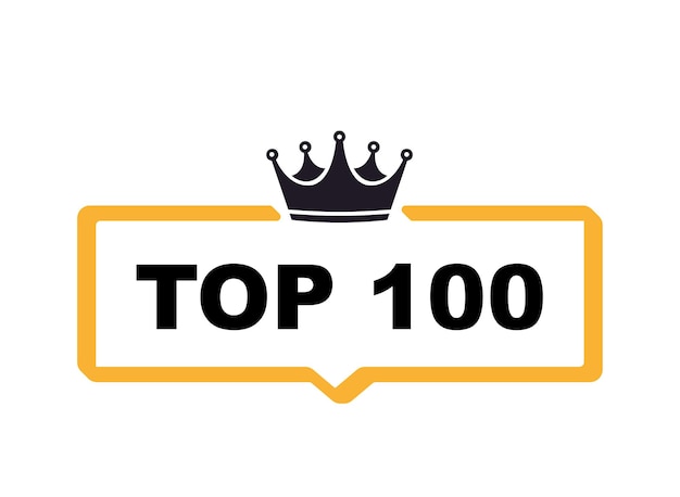 Top 100 Top Honderd kleurrijke label op witte achtergrond Vector illustratie