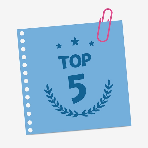 Top 5 banner Flat vector illustratie op witte achtergrond