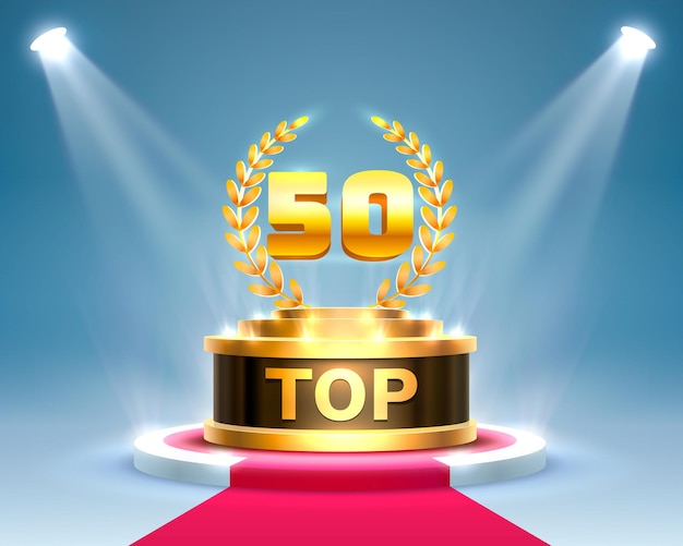 Top 50 beste podiumprijsbord, gouden object