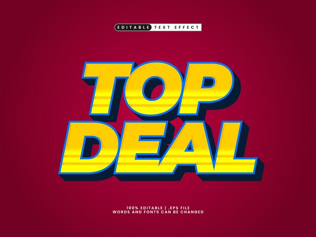 top deal bewerkbare tekst-effect in verkoop en korting tekst stijl