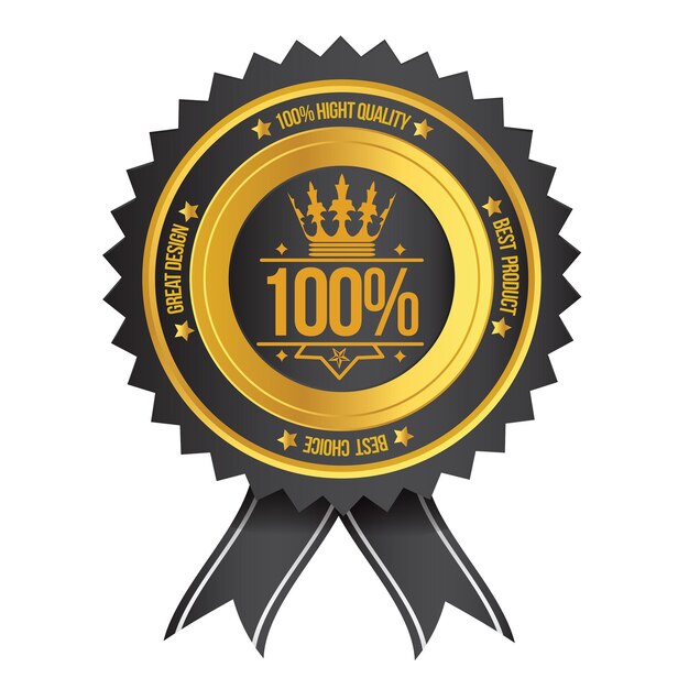 Vector top guaranteed badge in illustrator