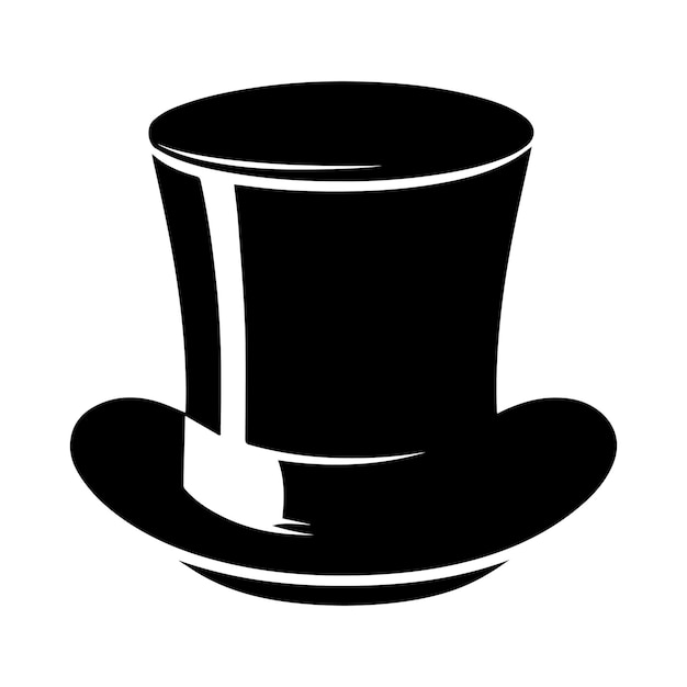 Premium Vector | Top hat icon isolated on white background silhouette ...