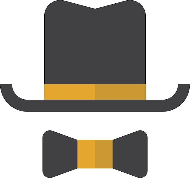 Vector top hat with bow illustration in minimal style