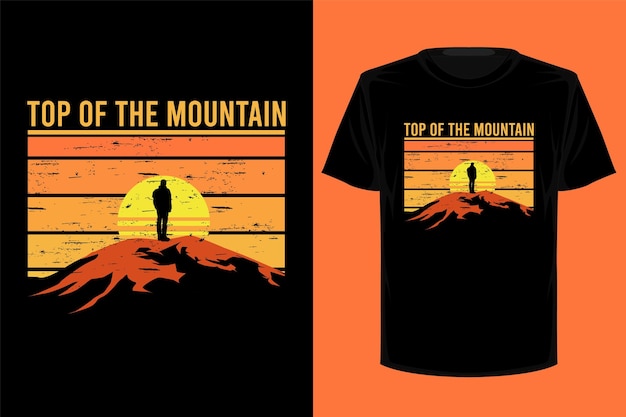 Top of the mountain retro vintage t shirt design