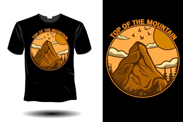 Top of the mountain mockup retro vintage design