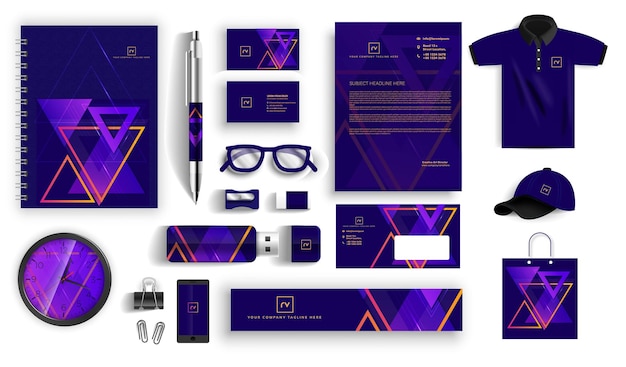 Vector top professional business branding stationery set