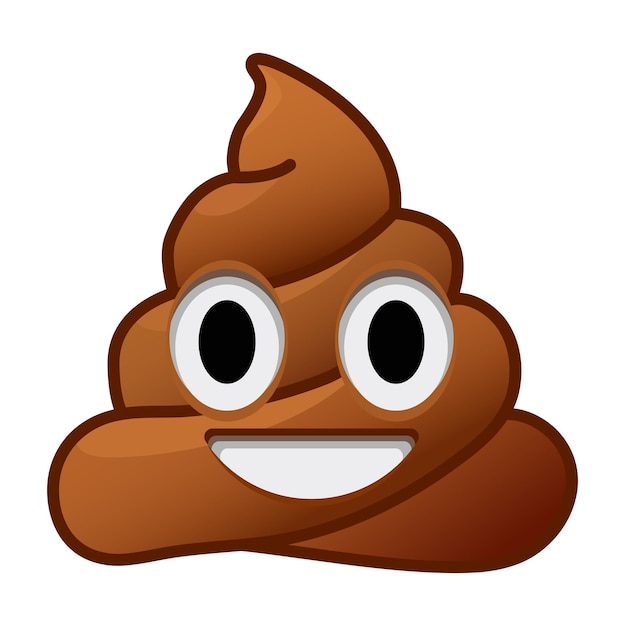 Vector top quality emoticon brown dung with eye and mouth icon yellow face emoji popular element