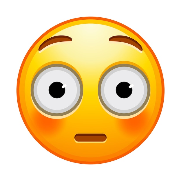 Vector top quality emoticon flushed emoji looks away embarrassed emoticon yellow face emoji popular element