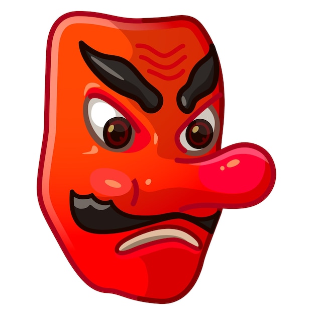 Vector top quality emoticon red devil emoticon face emoji tengu emoticon popular element