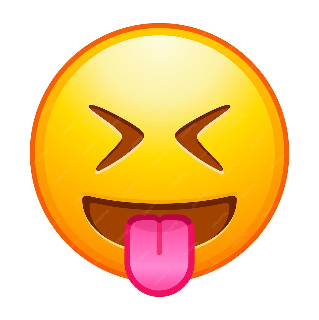 Premium Vector | Top quality emoticon taunting emoji squinting face ...