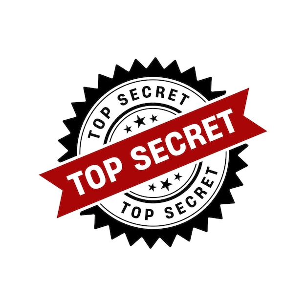 Vettore timbro top secret segno rotondo top secret grunge