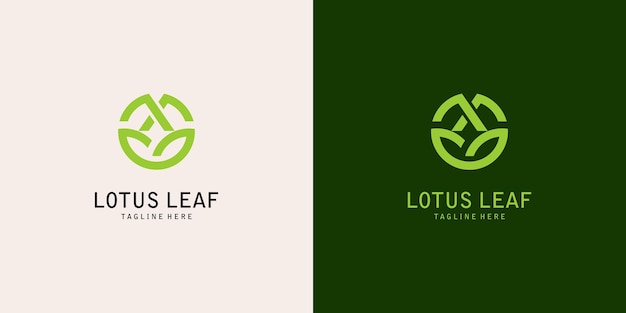 Vettore top set icon lotus leaf logo design con combinazione di lettere da a a z premium vector