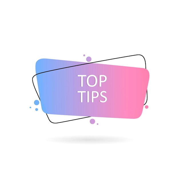 Vector top tips. geometric hand drawn banners. flat style vector illustration.