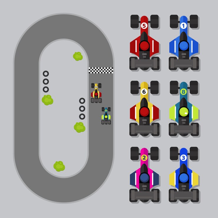 Vector top view 2d game asset formula one