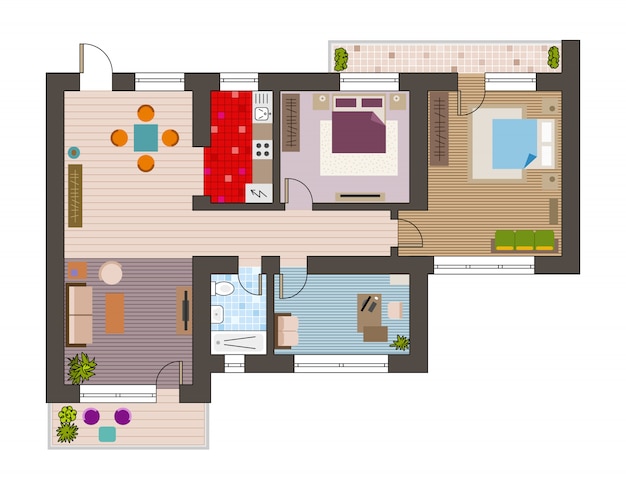 Top view of architecture plan