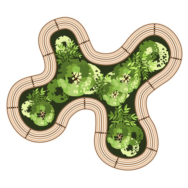 Vector top view of a bench for the architectural landscape plans entourage design vector