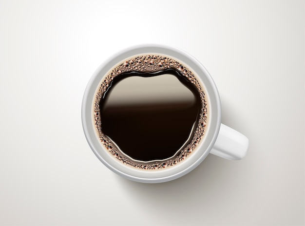 Vector top view of black coffee,  illustration coffee related  element