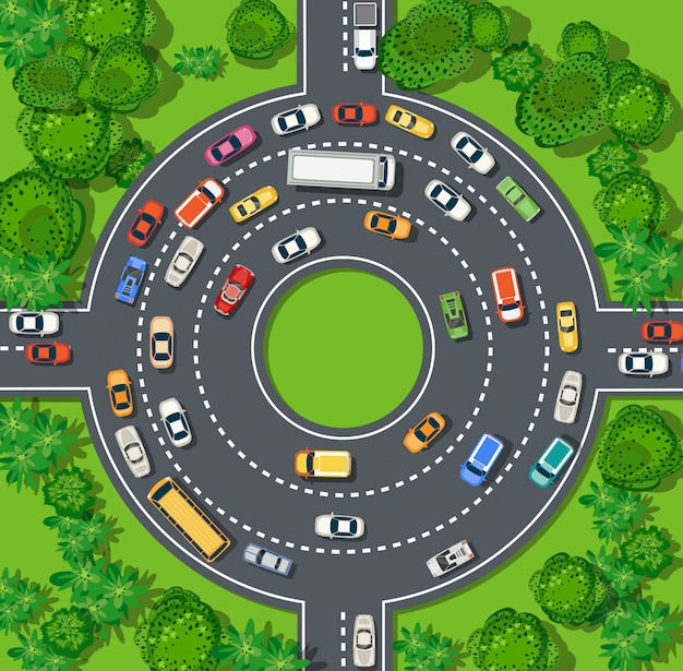 top view of city map