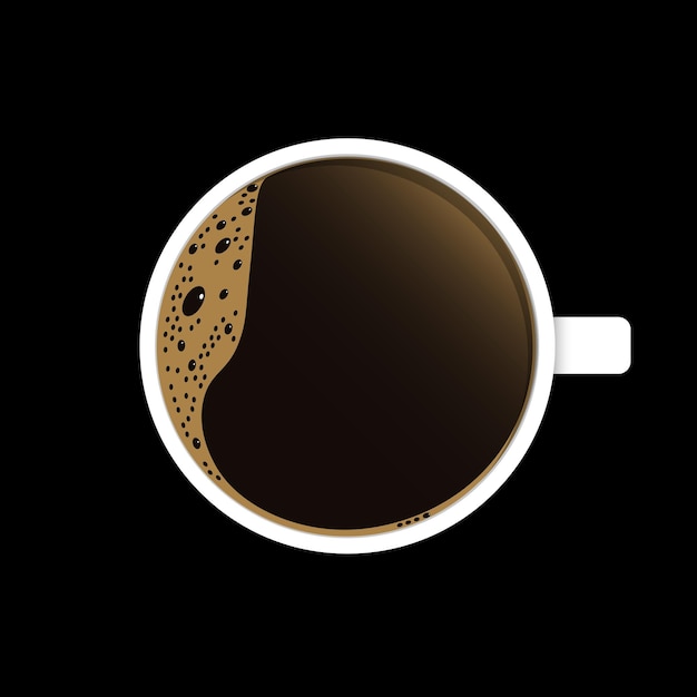 Top view of coffee cup with place for your text Fresh espresso icon Vector illustration isolated