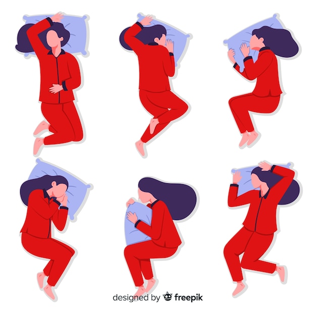 Vector top view flat person sleep position pack