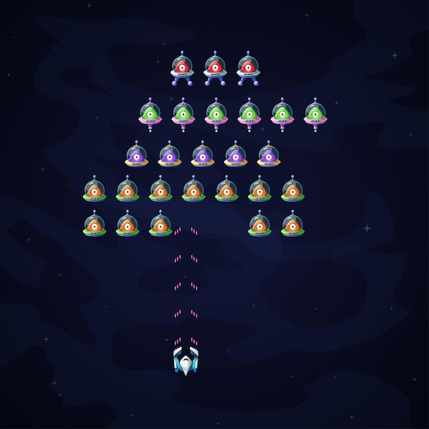 A top view game about space invaders