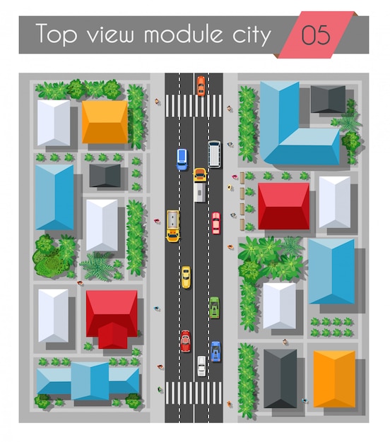 Vector top view highway